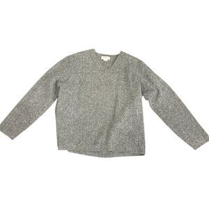 J.Crew 100% Wool Gray V-Neck Rib Knit Sweater Men’s Large